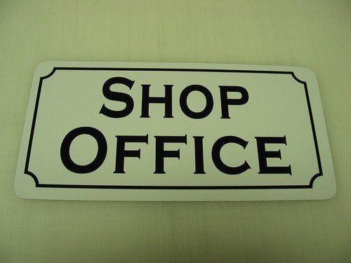 Shop office metal sign - shop,