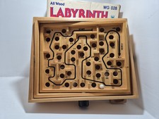 Vintage 1980's All Wood Labyrinth Game-Used Excellent Condition WG 028