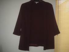 LADIES RED HERRING LIGHHTWEIGHT CARDIGAN/JACKET - SIZE 12 - BURGUNDY