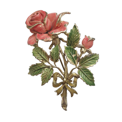 Exquisite brooch pink rose - exquisite,