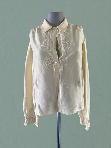 Vintage 1940s cream silk - vintage,