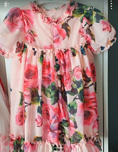 Girls pink floral - fit, flare