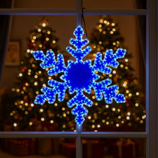 Christmas Snowflake LED Rope Light Hanging Home Decor Outdoor Cool White Xmas