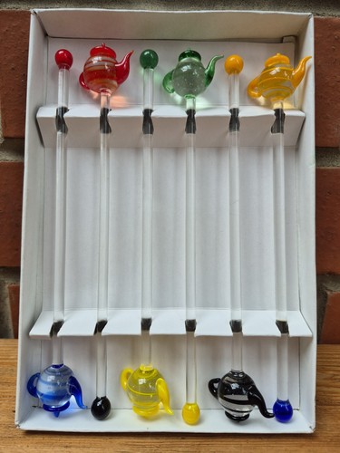 Glass teapot stirrers 6 - glass,