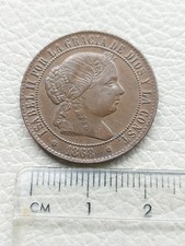 An 1868 OM Isabel II Spain 2 1/2 Two And A Half Centimos Coin
