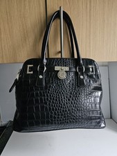 JASPER CONRAN DESIGNER WOMENS BLACK FAUX LEATHER SATCHEL TOTE SHOULDER HANDBAG