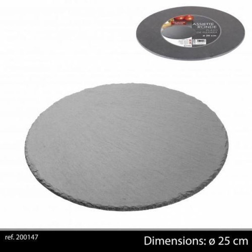 Ardoise tableware round - ardoise,