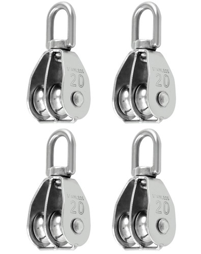 Qwork 4pcs m20 double pulley - m20,