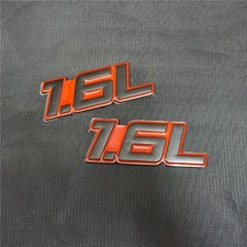 2x Red Black 1.6L Metal Decal Sticker Badge Emblem GT Engine Motors sports Turbo