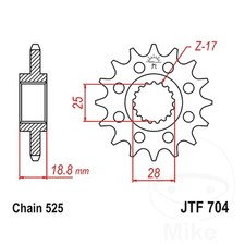 JT Front Sprocket 16 Tooth 525