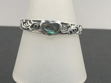 Abalone paua shell heart ring