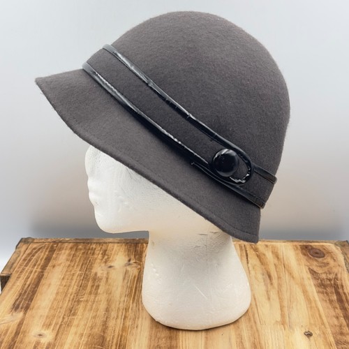 Wool cloche hat gray vintage - cloche,
