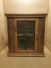Vintage Rustic Corner Cupboard Stain Glass