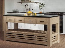 Four Drawer Oak Kitchen Island