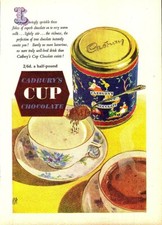 CADBURY'S CUP Drinking Chocolate ADVERT Vintage Original 1954 Print Ad 164/13