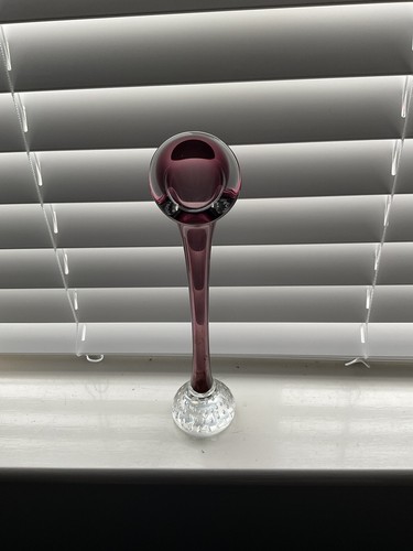 Purple glass stem vase - purple,