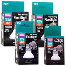 ARCADIA FLOODLIGHT BASKING SOLAR FLOOD LIGHT UVA E27 REPTILE BULB LAMP LIGHTING