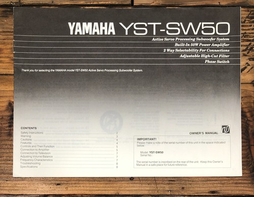 Yamaha yst sw50 subwoofer - yst-sw50,