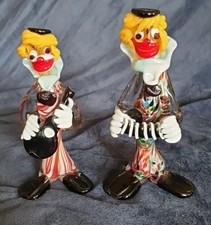 2x Vintage Murano Glass Clowns
