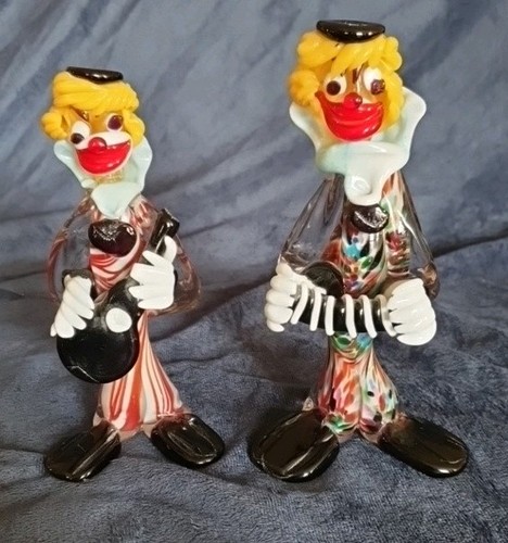 Vintage murano glass clowns - 2x,