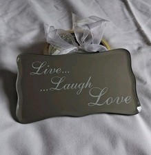 TU Mirrored 'Live  Laugh Love' Plaque