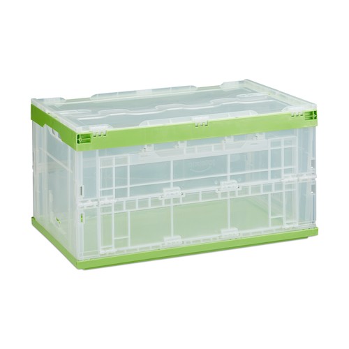 Lidded folding storage box