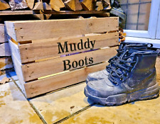 Boot / Shoe Storage rack - Vintage Apple Crate Wooden Handmade "MUDDY BOOTS