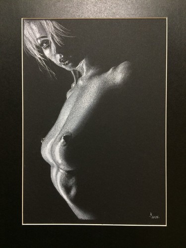 Original art drawing - nude, noir