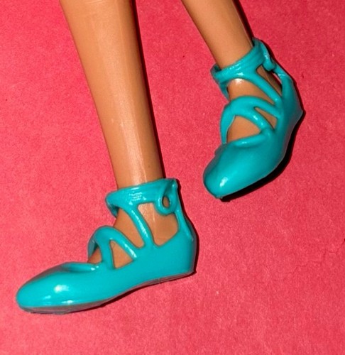 Barbie doll shoes teal - barbie, green