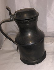 LARGE ANTIQUE EARLY PEWTER TAPPIT HEN TANKARD 1800s
