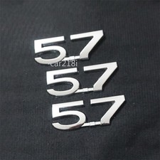 3x 5.7 Silver Chrome Metal Sticker Badge Emblem Decal Trunk V8 Auto Sport Racing