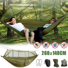 661lbs Portable Double Person Camping Hammock Tent with Mosquito Net Hanging Bed