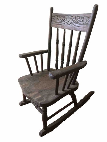 Vtg child solid wood rocking - vtg,
