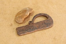 Antique Fireplace Hand Wrought Fire Starter Flint Striker Fire Making Camp 19th