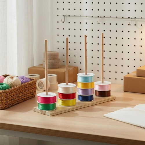 Wooden ribbon storage rack - wooden,