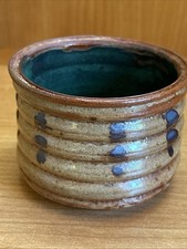 Handcrafted Pottery Signed Joleen MT 2011 Ribbed
