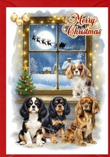 Cavalier King Charles Spaniel Dog  (4"x 6") Christmas Card (Blank inside)
