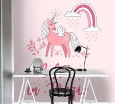 3D Pink Unicorn Wallpaper Wall