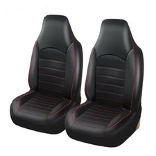 High Back Bucket Seat Covers Car Front Chair Protector Cushion PU Leather Pad x2