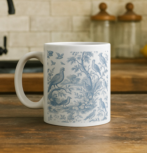 Toile jouy bird mug - de,