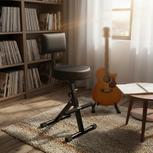 Backrest guitar stool - backrest, foldable