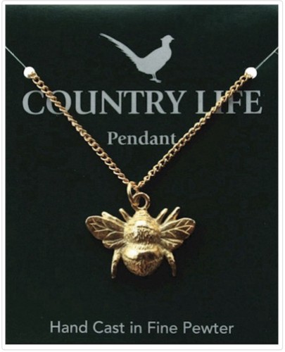 Gold plated bumble bee pendant - plated,