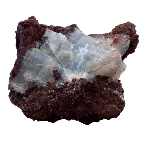 Blue baryte crystals - baryte,