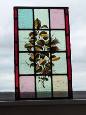 Beautiful Decorative Victorian Stained Glass Window Panel Hand Painted Elements