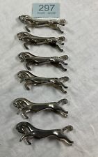 6 French Horse Pony Metal Cutlery Dine Chopstick Rests Rest Vintage Table Party