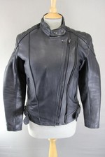 CLASSIC KETT BLACK LEATHER BIKER JACKET: SIZE 10