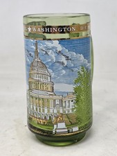 Vintage U.S. Capitol Washington D.C Souvenir Scenic Glass Mug w/Handle 14cm Tall