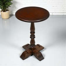 Old Charm Wine/Occasional Table Pedestal Tudor Brown Model 2217 FREE Delivery*