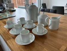 Vintage Limoges Porcelain White Coffee Set purchased direct from the factory 