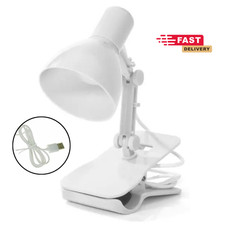 USB Clip On Desk Lamp Bright Light LED Reading Studying Working Table Bedside UK